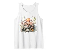 Adorable Acuarela Pulpo Vida Marina Arte Camiseta sin Mangas
