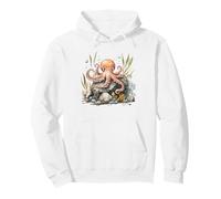 Adorable Acuarela Pulpo Vida Marina Arte Sudadera con Capucha