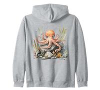 Adorable Acuarela Pulpo Vida Marina Arte Sudadera con Capucha