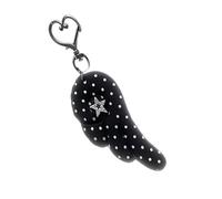 Adorable adorno de alas de corazón de tela suave para bolso, regalos de pared, llavero de ala de lunares de baile folclórico, colgante de tela suave, estrella y adorno, colgante de corazón, elegante