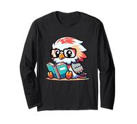 Adorable águila arpía Amante de los Libros con Gafas de Lectura Lindo Manga Larga