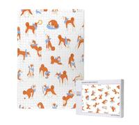 Adorable Akita Inu,Rompecabezas de Madera de 1000 Piezas para Adultos y Adolescentes.