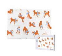 Adorable Akita Inu,Rompecabezas de Madera de 1000 Piezas para Adultos y Adolescentes.