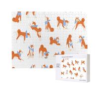Adorable Akita Inu,Rompecabezas de Madera de 500 Piezas, Juego Familiar, Rompecabezas para Adultos, Adolescentes, decoración del hogar