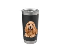 Adorable amante de los perros cocker spaniel Vaso térmico de acero inoxidable de doble pared