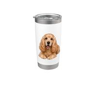 Adorable amante de los perros cocker spaniel Vaso térmico de acero inoxidable de doble pared