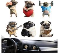 Adorable ambientador con clip de ventilación de coche en forma de cachorro, decoración acrílica impermeable, bonito accesorio perfumado para coche para un viaje fresco y encantador