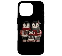 Adorable animación navideña de la Familia de pingüinos Carcasa para iPhone 16 Pro