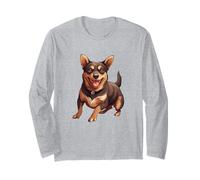 Adorable Arte de Perro Pinscher en Miniatura para los Amantes de Las Mascotas Manga Larga
