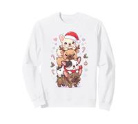 Adorable Arte navideño de Bulldog francés con Lindo Perro Sudadera