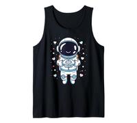 Adorable Astronauta Corazón Manos Espacio Amante Día de San Valentín Camiseta sin Mangas