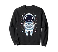 Adorable Astronauta Corazón Manos Espacio Amante Día de San Valentín Sudadera