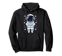 Adorable Astronauta Corazón Manos Espacio Amante Día de San Valentín Sudadera con Capucha