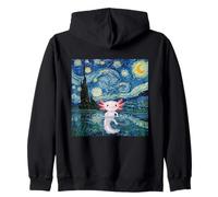 Adorable Axolotl Kawaii Van Gogh Starry Night Inspirado Arte Sudadera con Capucha