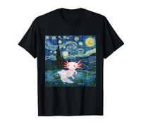 Adorable Axolotl Kawaii Van Gogh Starry Night Inspirado Camiseta