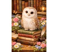 Adorable Barn Owl atop Vintage Books: Beautiful Gift Notebook Journal for Friends and Family, Teens and Adults, School Booklet
