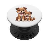 Adorable Beagle Puppies Perro Amante Ilustración PopSockets PopGrip Adhesivo