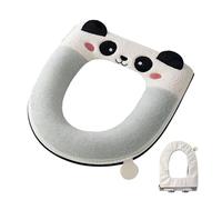 Adorable Bear Commode Pad - Plush Cold Season Ring Liner for Household Spaces | Padded Fleece with Stretch Band Attachment & Decorative Animal Design for Restroom Nursery Lodging Suitea