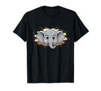 Adorable Bebé Elefante Cara Ojo Grande Camiseta