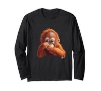 Adorable bebé orangután juguetón Manga Larga