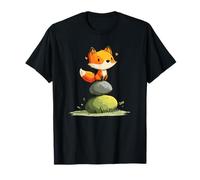 Adorable bebé Zorro Sentado en Piedras del Bosque Camiseta
