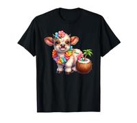 Adorable Bebida de Coco con Flores Tropicales de Ternero Camiseta