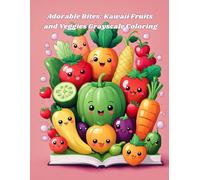 Adorable Bites: Kawaii Fruits and Veggies Grayscale Coloring: "Whimsical Delights to Brighten Your Day"