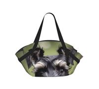 Adorable bolsa de lona plegable con estampado de Schnauzer, impermeable, bolsa de viaje, colchón de camping para parque al aire libre, playa