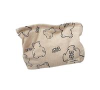 Adorable Bolsa de Maquillaje de Pana de Oso de Dibujos Animados; Bolsa de Viaje portátil espaciosa; Almacenamiento cosmético organizacional; Embrague de artículos de tocador Elegante