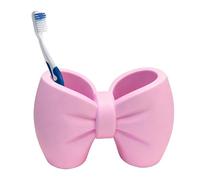 Adorable Bow - Soporte para cepillo de dientes, soporte eléctrico con almacenamiento de recortadora de cejas, maquinilla de afeitar para bolígrafos, limpiador facial con organizador de peine