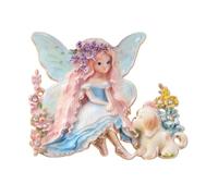 Adorable Broche De Hada De Dibujos Animados Chica Con Acento Floral Y Diseño De Perros Aleación Para Accesorios De Moda Aleación De Dibujos Animados Insignia, talla única, como se describe