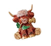 Adorable broche de vaca inspirado en animales de las Tierras Altas, elegante pin esmaltado, accesorio de ganado, ideal para varios atuendos, pin de revestimiento de animales