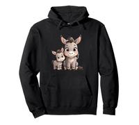 Adorable Burro Madre bebé Lindo diseño de Dibujos Animados Sudadera con Capucha