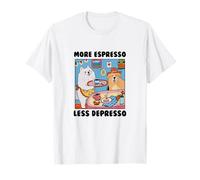 Adorable café para Cachorros, Perro sirviendo café y Pastel, Juego de Palabras de café Camiseta