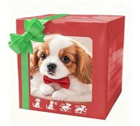 Adorable Caja de Regalo con temática de Mascotas Que Contiene un Peluche Interactivo con Forma de Perro con Cinta Decorativa, Que Camina, ladra, Mueve la Cola, se Sienta y Corre. Regalo electrónic #F