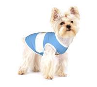 Adorable camiseta de algodón con estampado de bandera argentina para perros pequeños, camiseta sin mangas suave y transpirable para cachorros, gatos y chihuahua