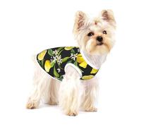 Adorable camiseta de algodón con estampado de limón amarillo para perros pequeños, camiseta sin mangas suave y transpirable para cachorros, gatos y chihuahua