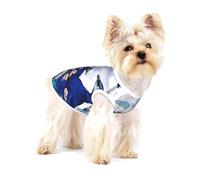 Adorable camiseta de algodón con estampado floral de pavo real, para mascotas, suave, transpirable, sin mangas, para cachorros, gatos y chihuahua