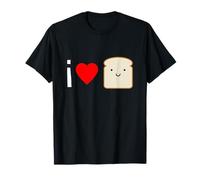 Adorable camiseta de pan con texto en inglés "I Love Bread Lover" Camiseta