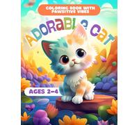 Adorable Cat Coloring Book with Pawsitive Vibes for Kids Ages 2-4: 50 Cute and Easy Kitten Coloring Pages for Toddlers and Preschoolers