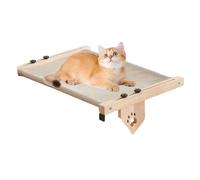 Adorable Cat Perch for Windowsill, Sturdy Wooden Cat Bed Nesting Seat, Adjustable Cat Windowsill Nest, Cat Hammock Seat with Cushioned Bed Cover for Sleeping, Playing, Climbing