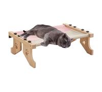 Adorable Cat Perch for Windowsill, Sturdy Wooden Cat Bed Nesting Seat, Adjustable Cat Windowsill Nest, Cat Hammock Seat with Cushioned Bed Cover for Sleeping, Playing, Climbing