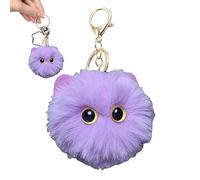 Adorable Cat-Shaped Plush Ball Keychain - Plush Doll Keychain Pendant Backpack Charm | Key Pendant Decor | Plushes Cat Ball Key Ring Ornament | Adorable Gadgets Girls Decoration for Traveling