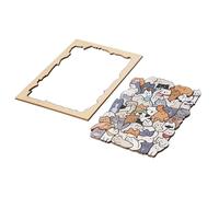 Adorable Cats Outlines - Colored Cat Shaped Wooden Jigsaw Puzzle | Fun Family Activity For Rainy Day Play, Holidays, Weekends, Social Gatherings, Classroom Events & Children’s Party Entertainment