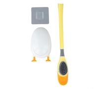 Adorable cepillo de inodoro con forma de pato - Limpiador flexible de cerdas suaves para borde y desagüe - Base ventilada de montaje en pared - Diseño antigoteo - esencial para baño del Reino Unido 42