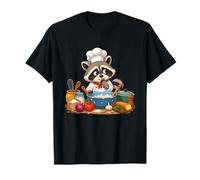 Adorable Chef Mapache Cocinando En Cocina Acogedora Camiseta