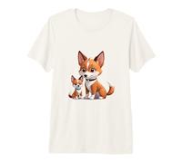 Adorable Chihuahua mamá y bebé Perro Arte Camiseta Premium