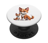 Adorable Chihuahua mamá y bebé Perro Arte PopSockets PopGrip Adhesivo