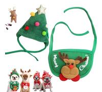 Adorable Christmas Tree Hat, Cute Christmas Tree Hats Designed for Small Dogs and Cats, Featuring an Adjustable Strap, Soft and Comfortable, Perfect For Holiday (Green)