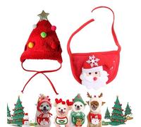 Adorable Christmas Tree Pom-Pom Hat, Adjustable Cat Dog Christma Collar Hats, Comfortable Soft, for Holiday Photo, Party, Gathering (Style C,S)